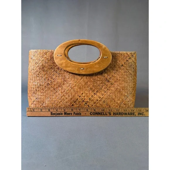 VTg Old Navy Woven Straw Tote Bag Top Handle Beach Vacation - Picture 9 of 10